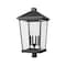 Z-Lite Beacon 4 Light Outdoor Post Mount Fixture, Black & Clear Beveled 568PHXXLR-BK - alternate 5